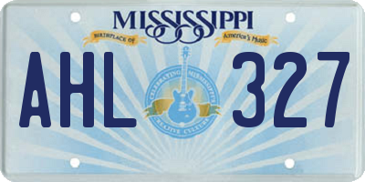 MS license plate AHL327