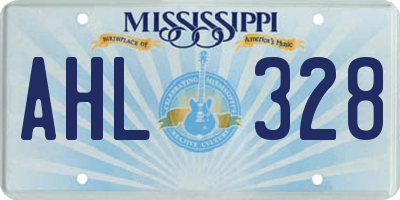 MS license plate AHL328