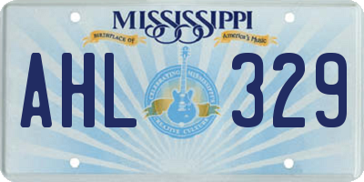 MS license plate AHL329