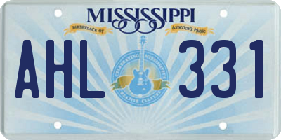MS license plate AHL331
