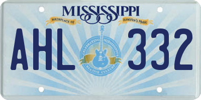 MS license plate AHL332