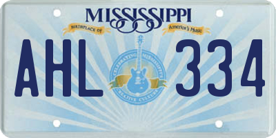MS license plate AHL334