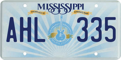 MS license plate AHL335