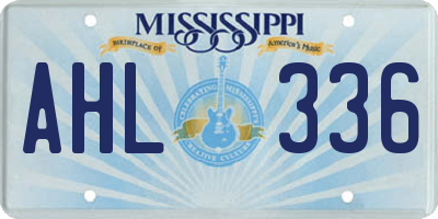 MS license plate AHL336