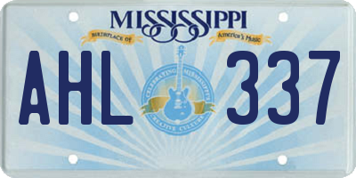 MS license plate AHL337