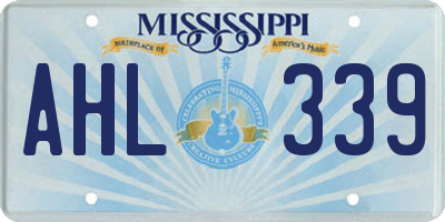 MS license plate AHL339