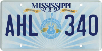 MS license plate AHL340