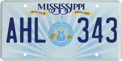MS license plate AHL343