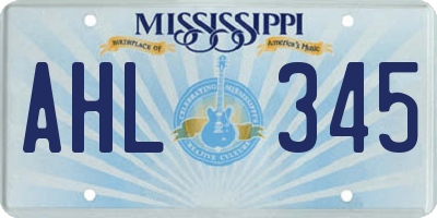MS license plate AHL345