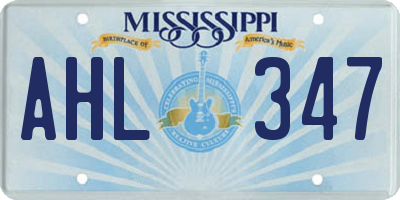 MS license plate AHL347