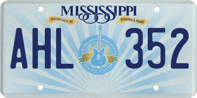 MS license plate AHL352