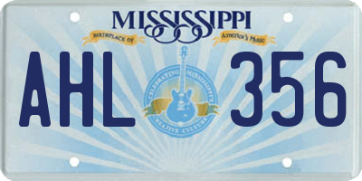 MS license plate AHL356