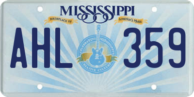 MS license plate AHL359