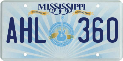 MS license plate AHL360