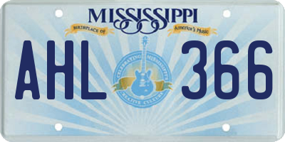 MS license plate AHL366
