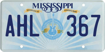 MS license plate AHL367