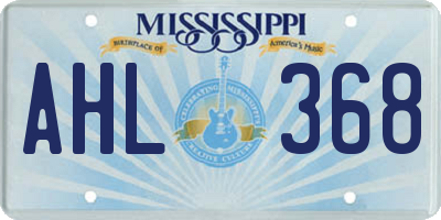 MS license plate AHL368