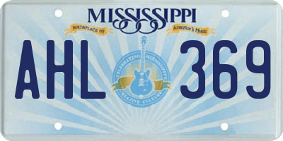MS license plate AHL369