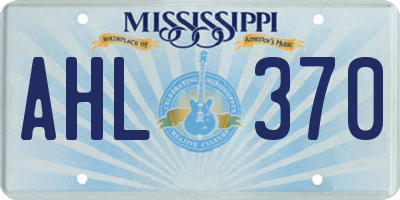 MS license plate AHL370