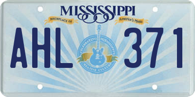 MS license plate AHL371