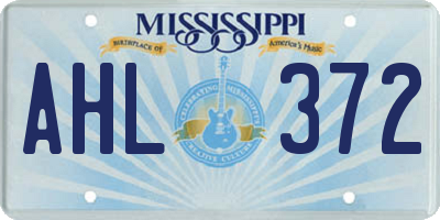 MS license plate AHL372