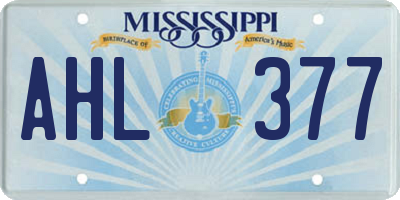 MS license plate AHL377