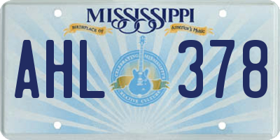 MS license plate AHL378