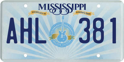 MS license plate AHL381