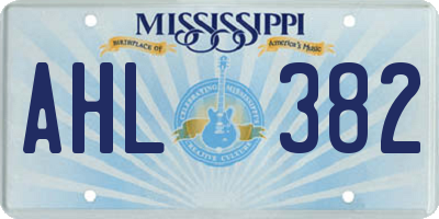 MS license plate AHL382