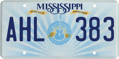 MS license plate AHL383