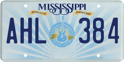 MS license plate AHL384