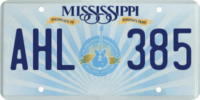 MS license plate AHL385