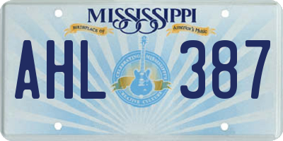 MS license plate AHL387