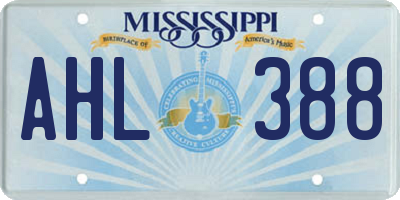 MS license plate AHL388