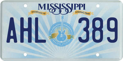 MS license plate AHL389
