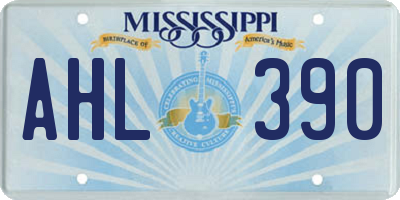 MS license plate AHL390