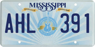 MS license plate AHL391