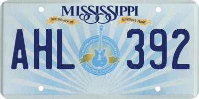 MS license plate AHL392