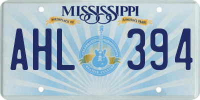 MS license plate AHL394