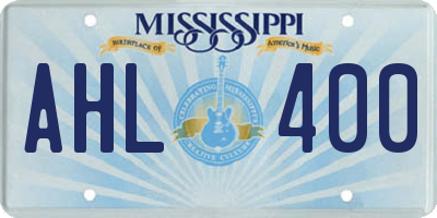 MS license plate AHL400