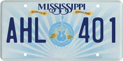 MS license plate AHL401