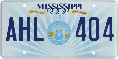 MS license plate AHL404
