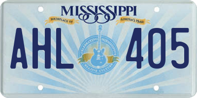 MS license plate AHL405