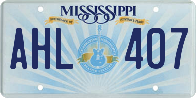 MS license plate AHL407