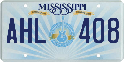 MS license plate AHL408