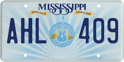 MS license plate AHL409