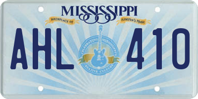 MS license plate AHL410