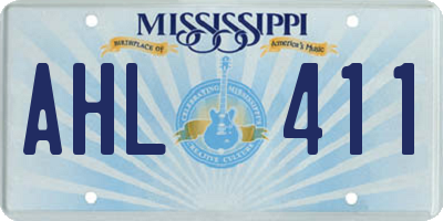 MS license plate AHL411