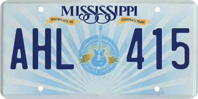MS license plate AHL415