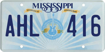 MS license plate AHL416